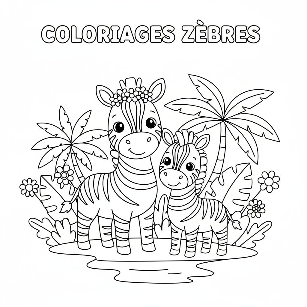 Coloriage Coloriages Zèbres Gratuit à Imprimer