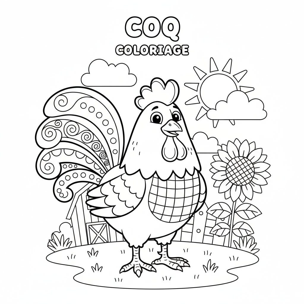 Coloriage coq coloriage 2
