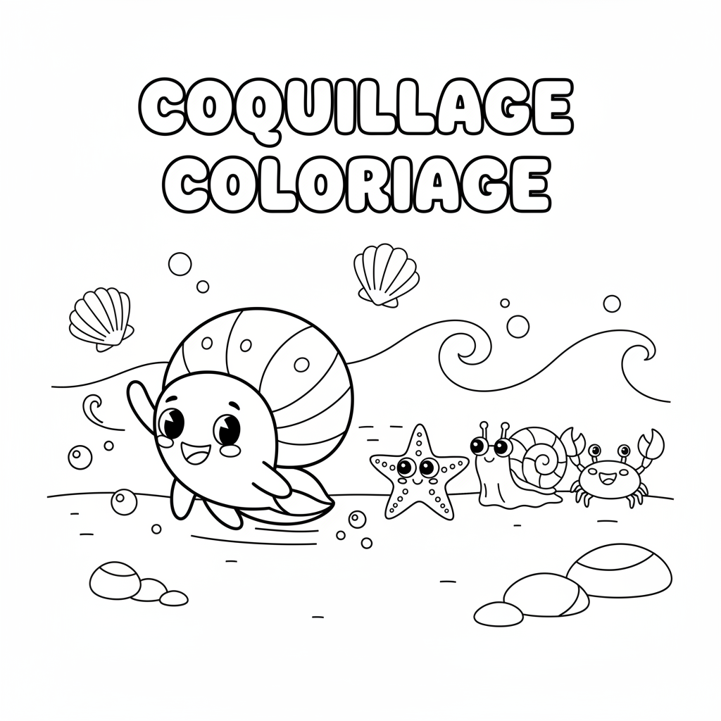 Coloriage coquillage coloriage 5