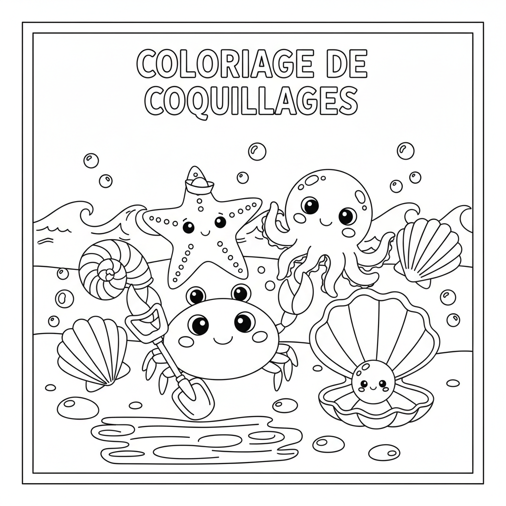 Coloriage coquillages coloriage 3