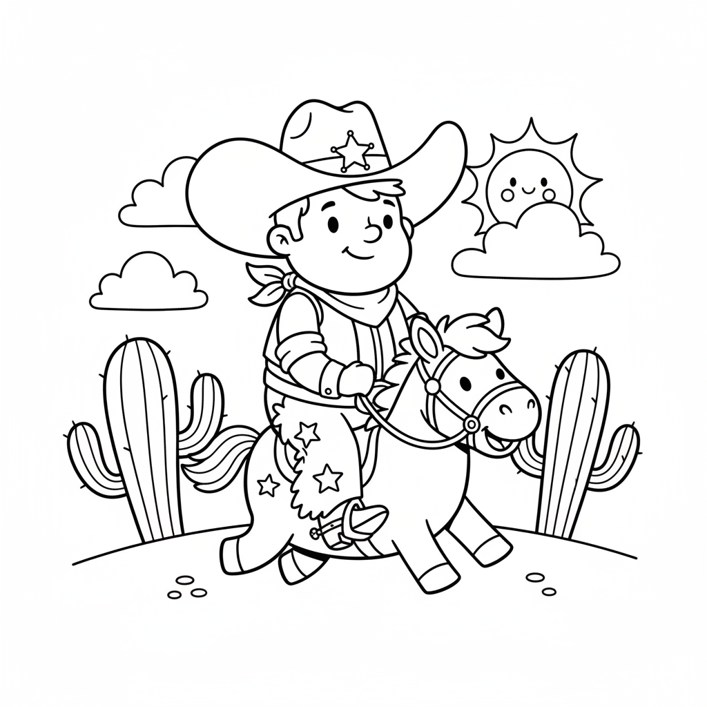 Coloriage Cowboy Coloriage Gratuit pour les Enfants