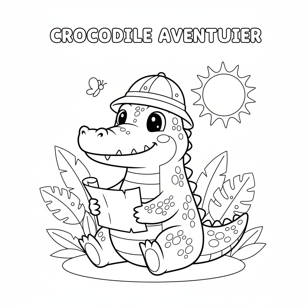 Coloriage crocodile coloriage