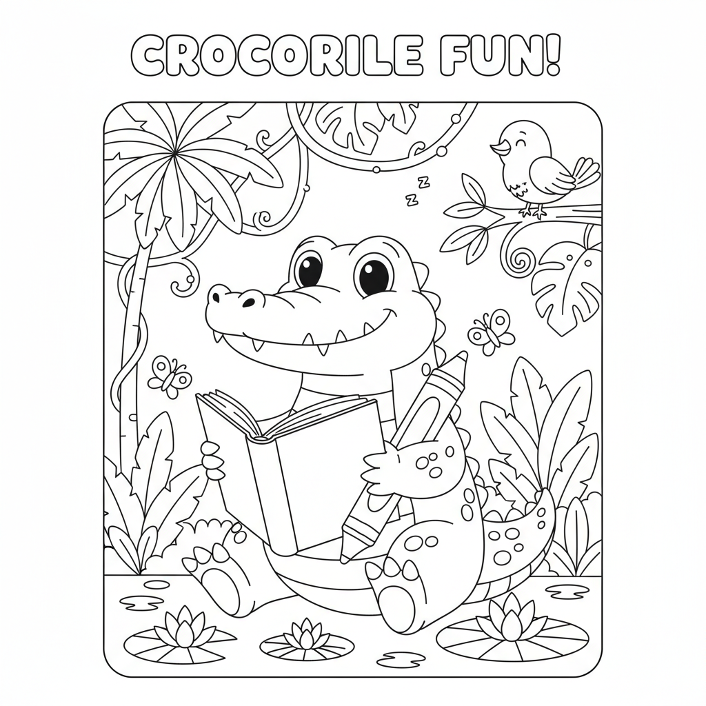 Coloriage crocodile coloriage 2