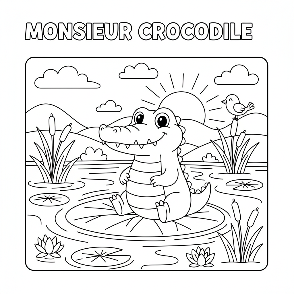 Coloriage crocodile coloriage 3
