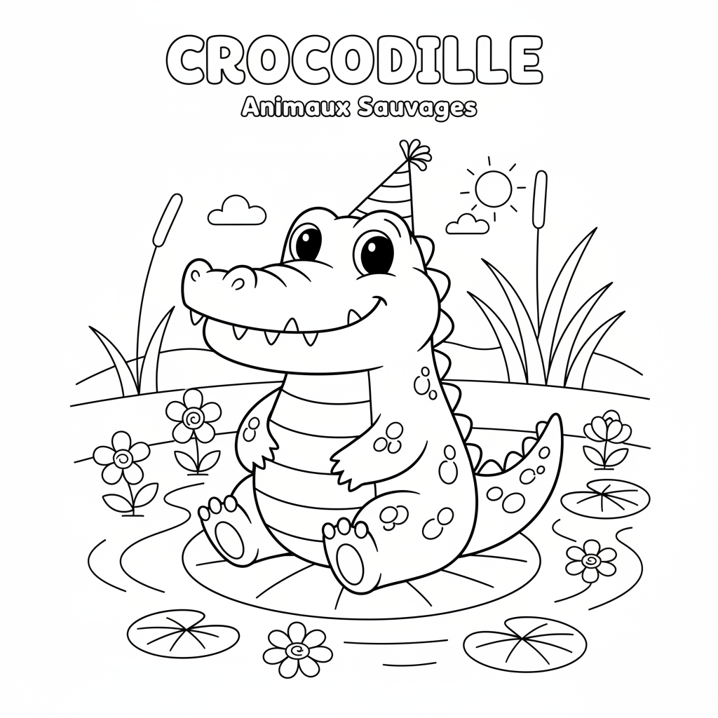 Coloriage crocodile coloriage à imprimer 1