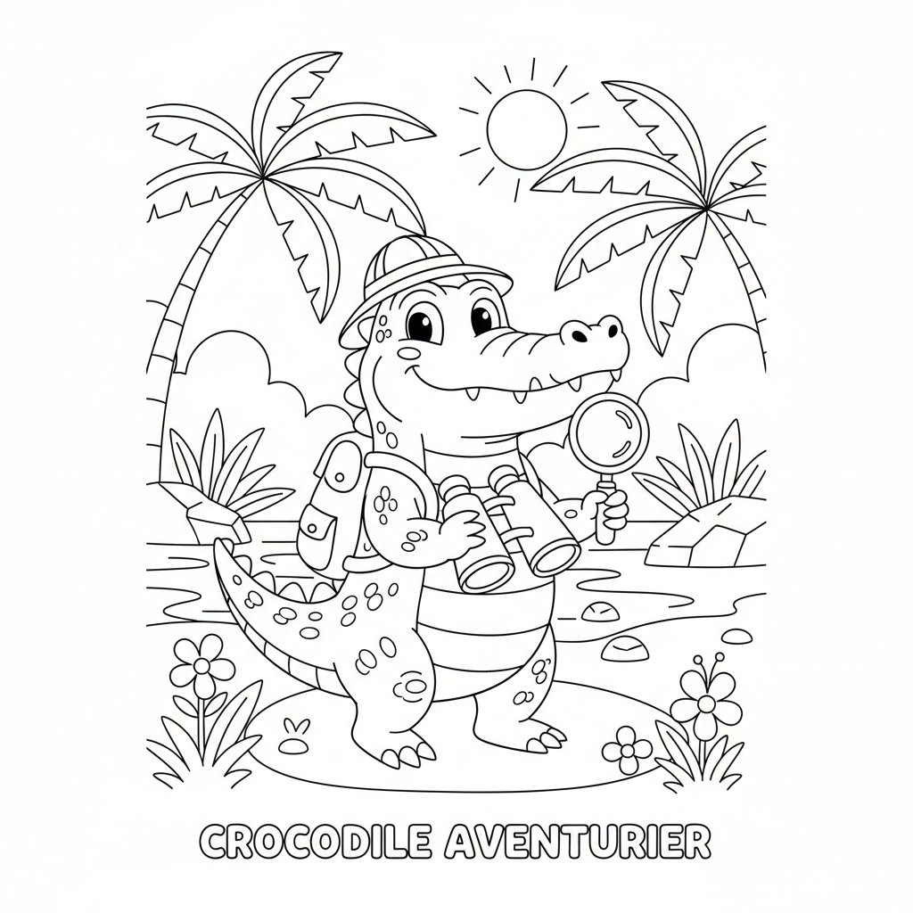 Coloriage crocodile coloriage à imprimer 2