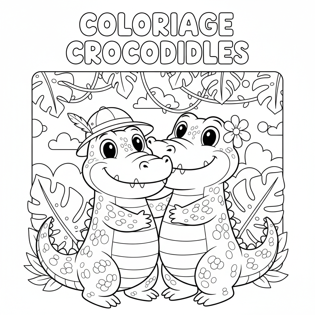 Coloriage crocodiles coloriage 4