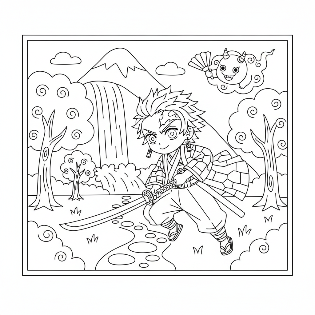 Coloriage demon slayer coloriage 3