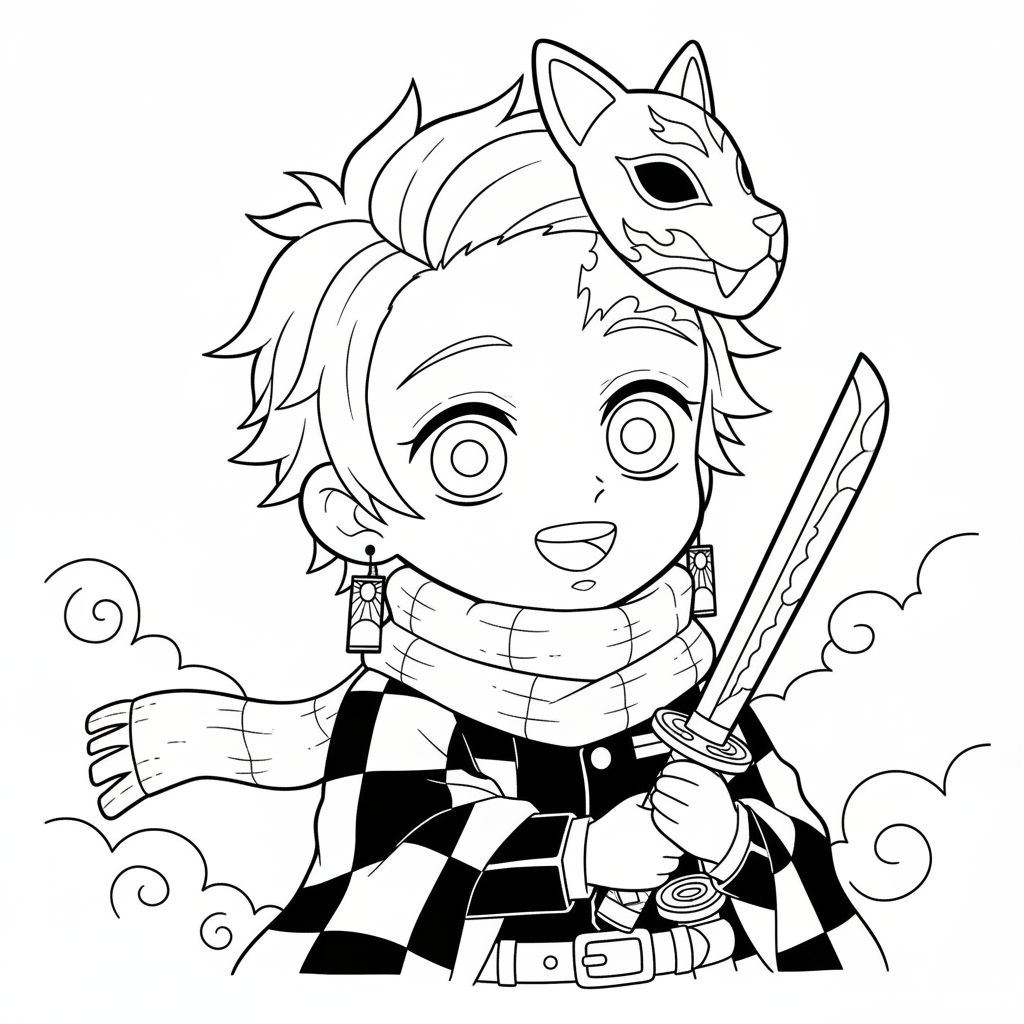 Coloriage demon slayer coloriage 4