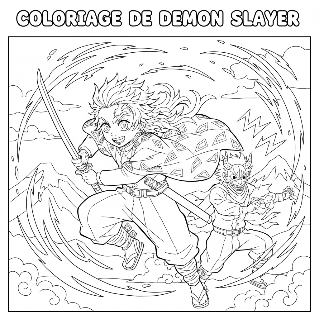 Coloriage demon slayer coloriage 5