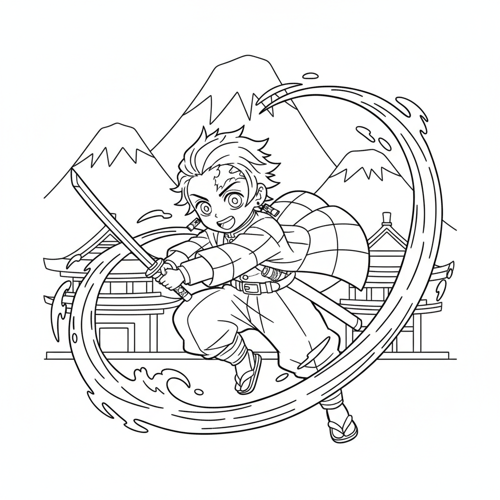 Coloriage demon slayer coloriage tanjiro 5