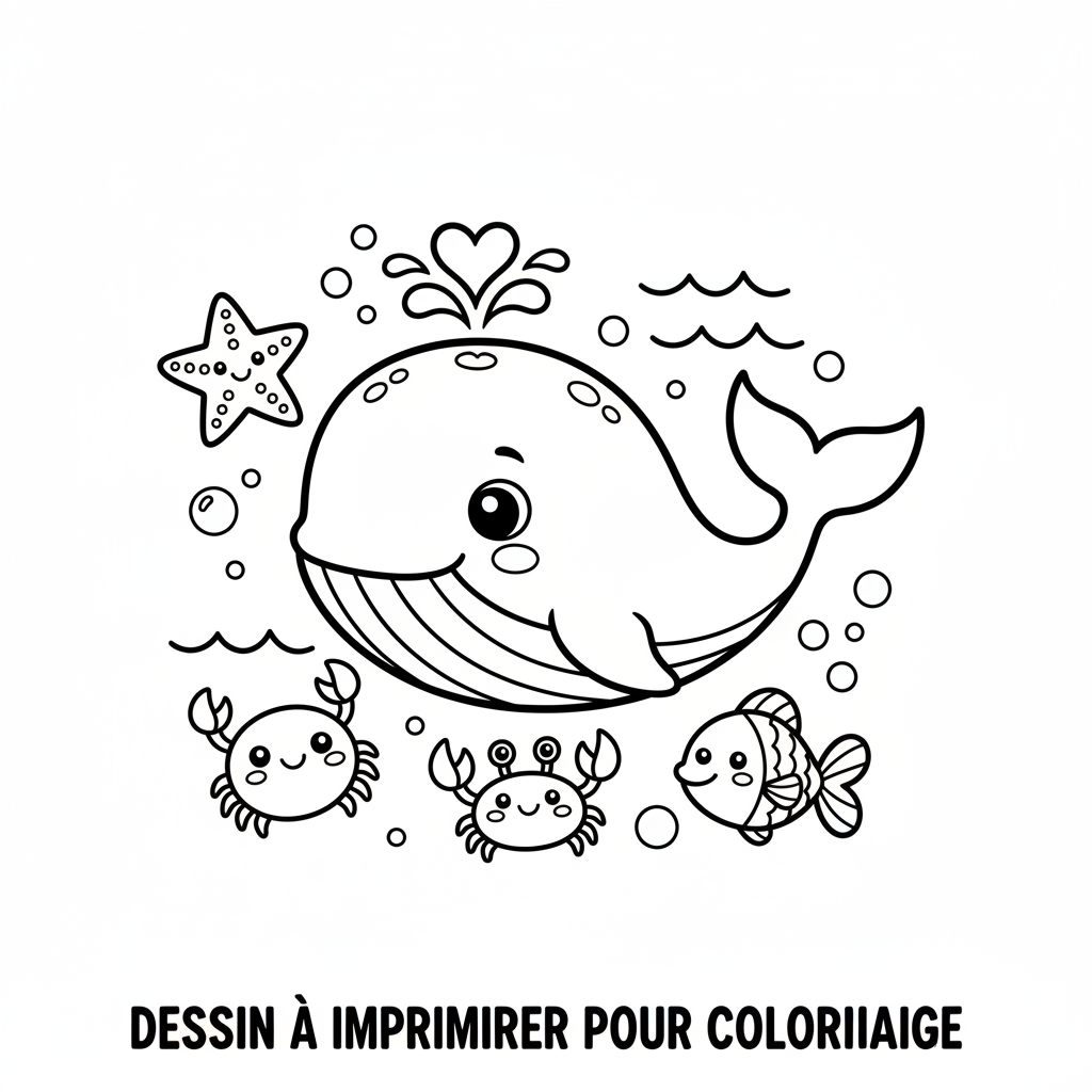 Dessin À Imprimer Pour Coloriage des Animaux de la Mer