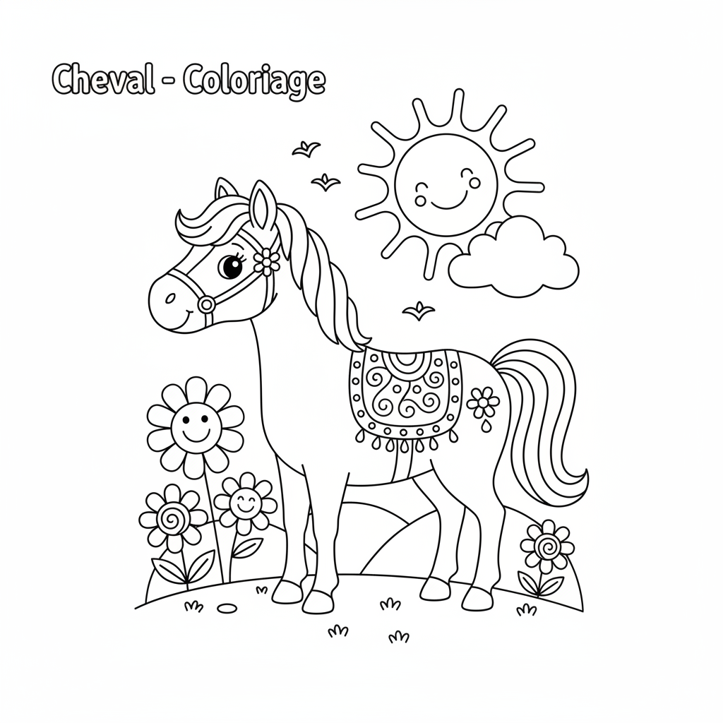 Coloriage dessin cheval coloriage 2