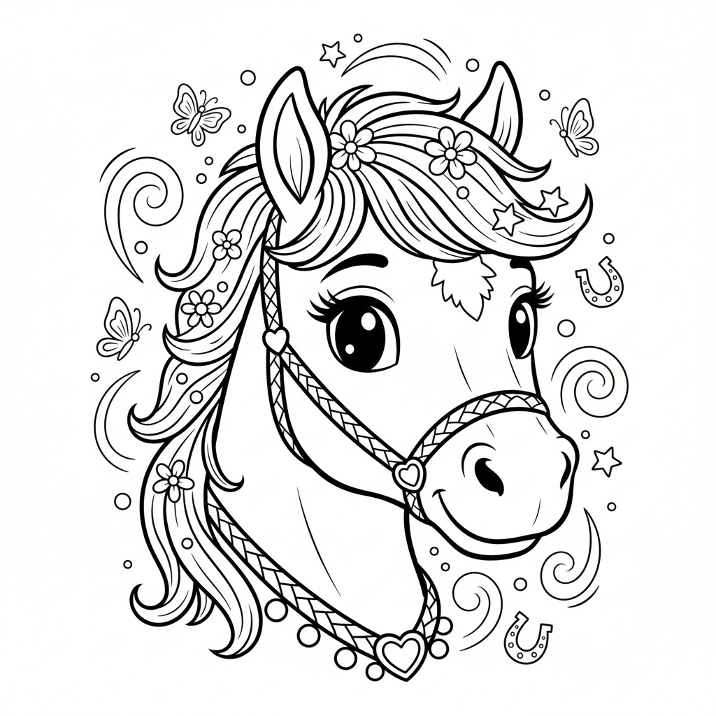 Coloriage dessin cheval coloriage 4