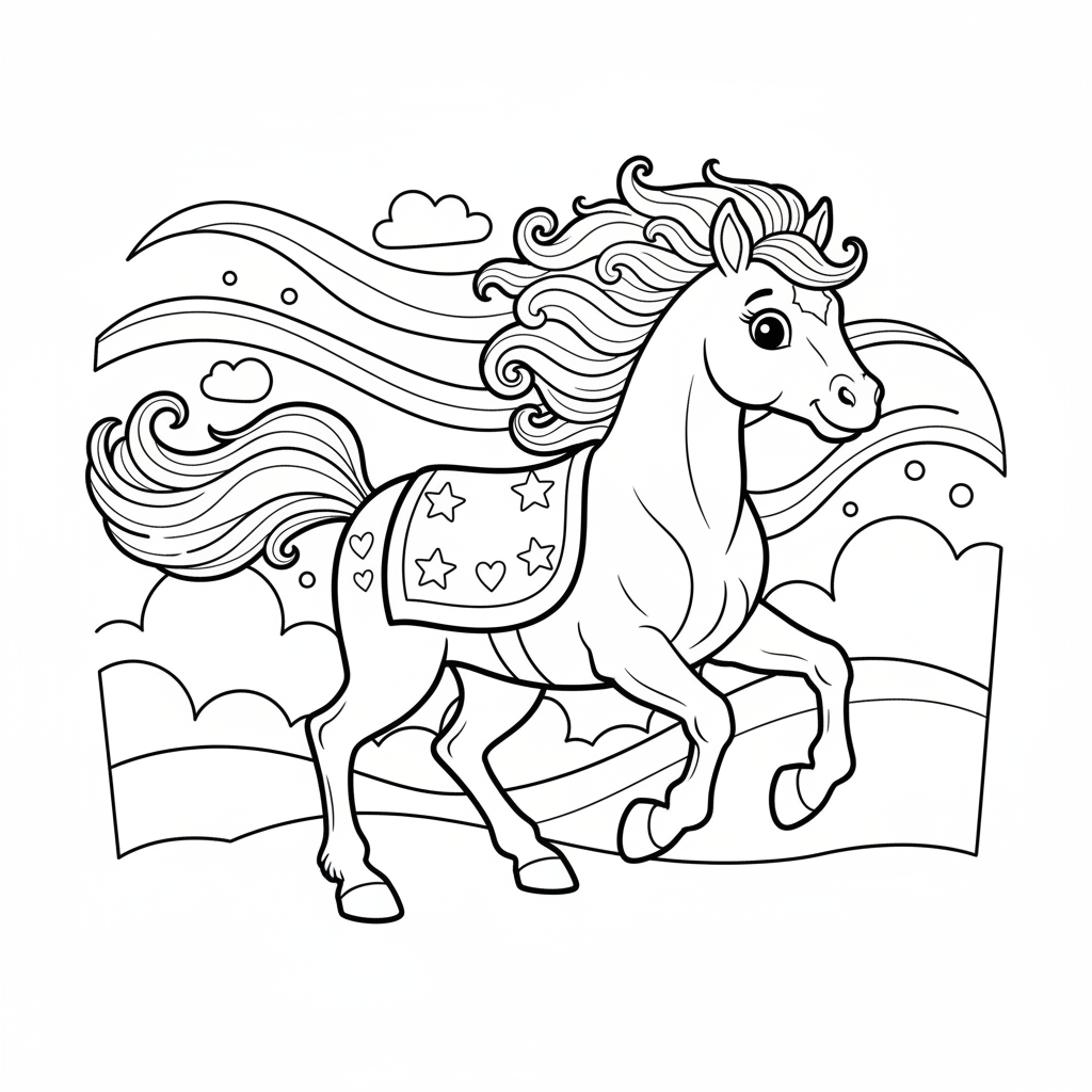 Coloriage dessin cheval coloriage 5