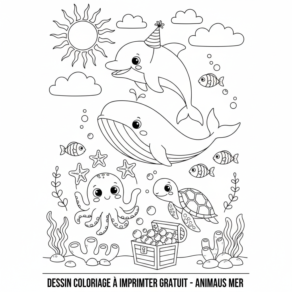 Coloriage Dessin Coloriage À Imprimer Gratuit de la Mer