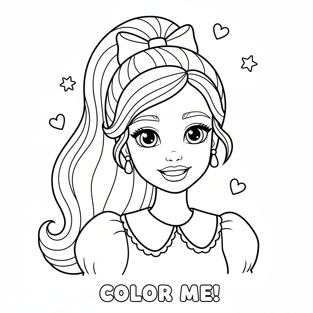 Coloriage dessin coloriage barbie 4