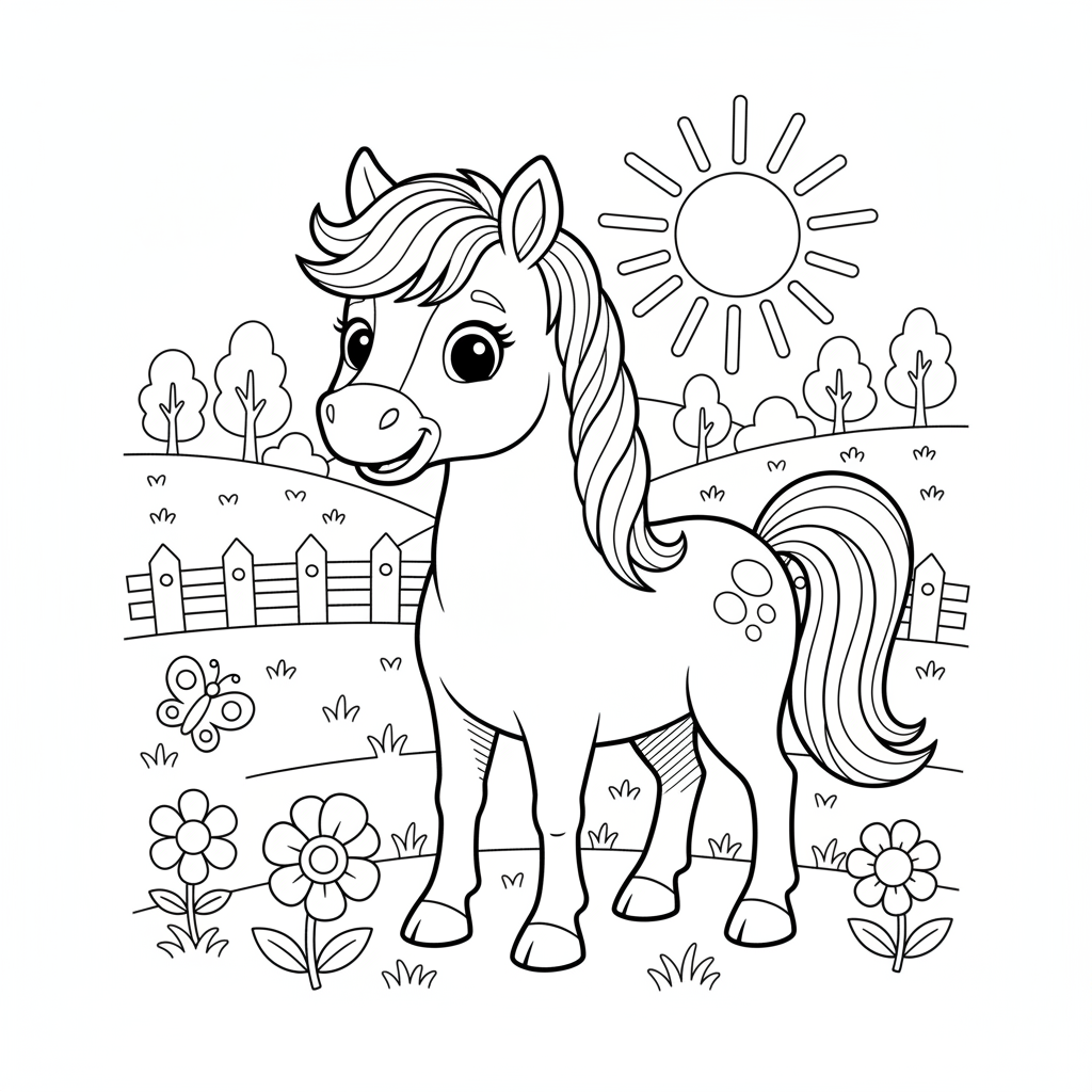 Coloriage dessin coloriage cheval 2