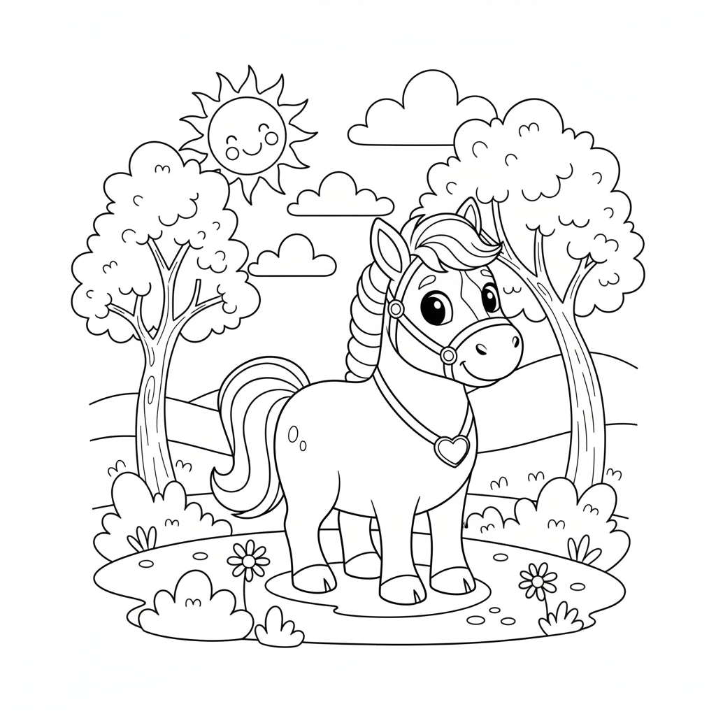 Coloriage dessin coloriage cheval 3