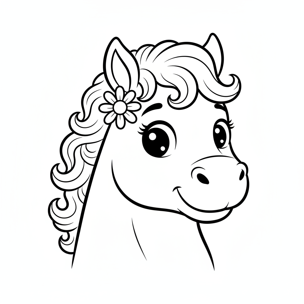 Coloriage dessin coloriage cheval 4