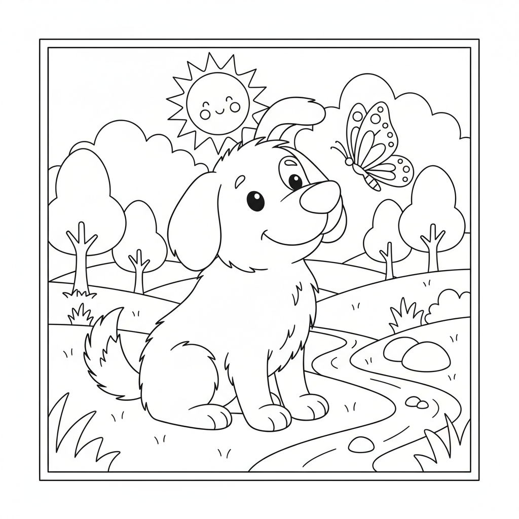 Coloriage dessin coloriage chien 3