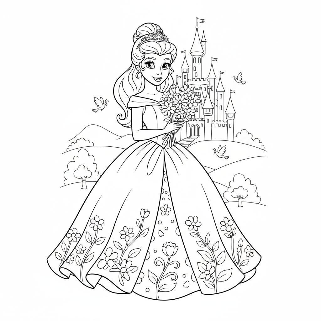 Coloriage dessin coloriage princesse disney 2