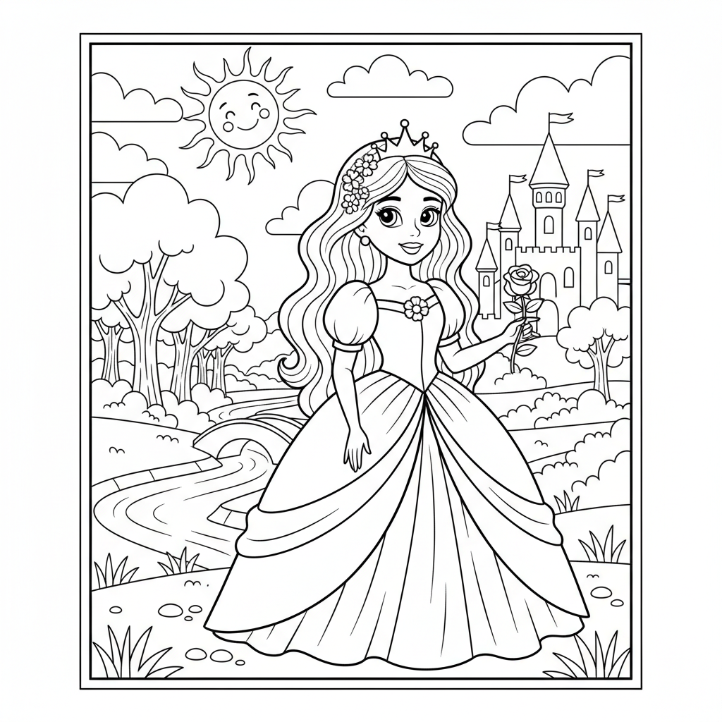 Coloriage dessin coloriage princesse disney 3