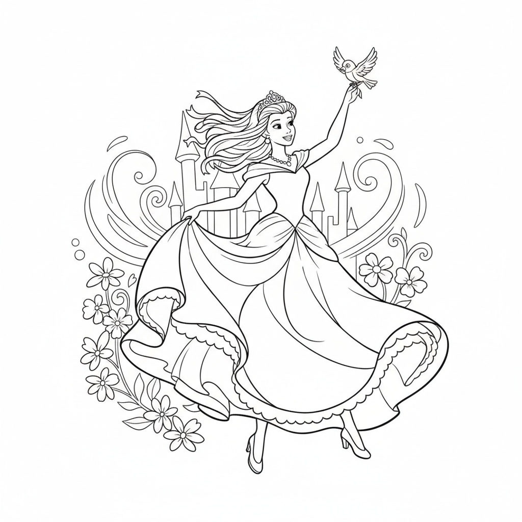 Coloriage disney princesse coloriage 5