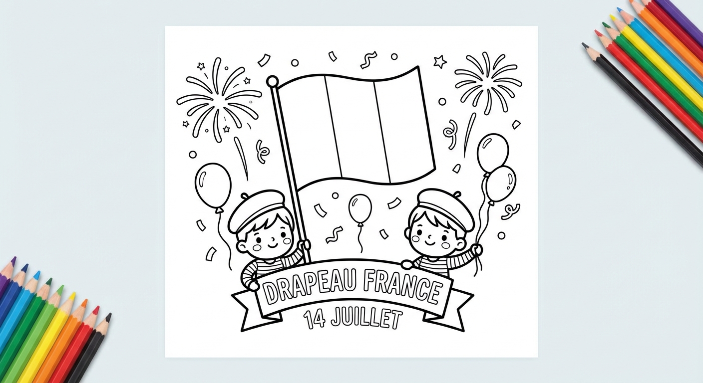 Coloriage drapeau france coloriage 2