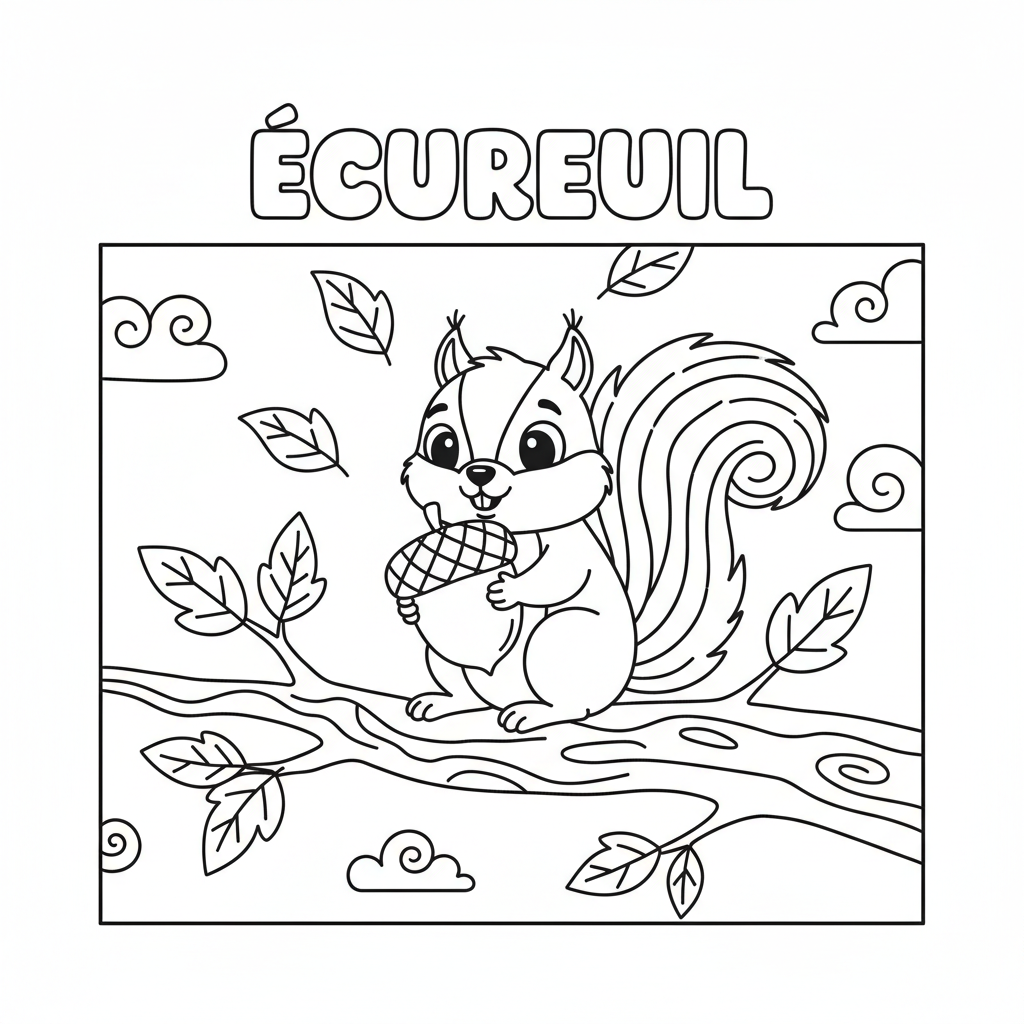 Coloriage écureuil coloriage