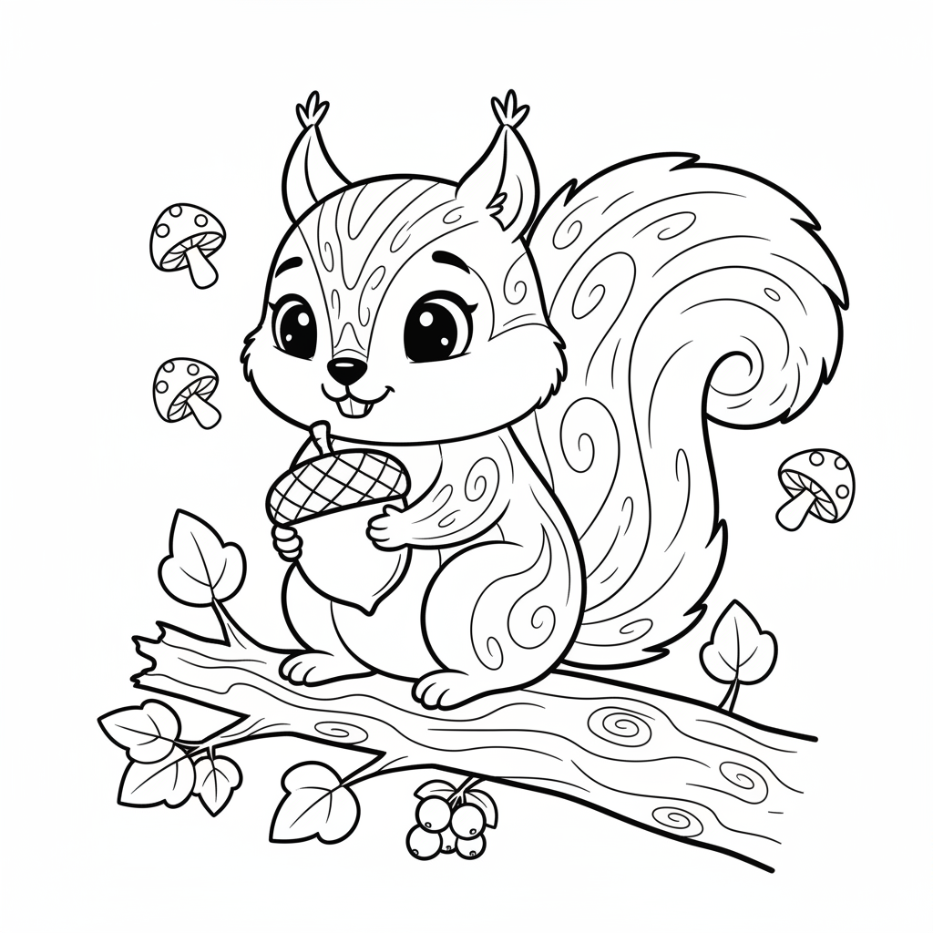 Coloriage écureuil coloriage 4