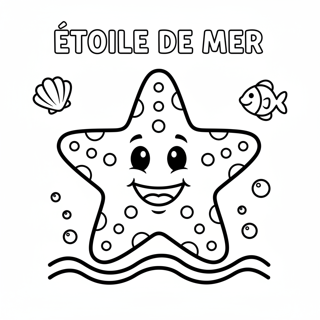 Coloriage etoile de mer coloriage 1