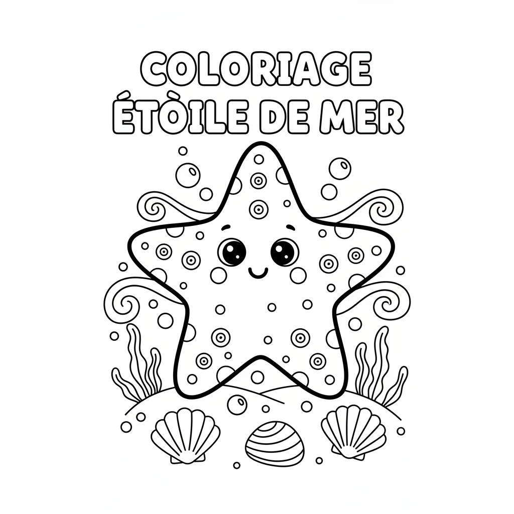 Coloriage etoile de mer coloriage 2