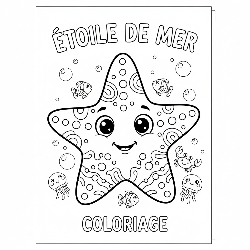 Coloriage etoile de mer coloriage 4