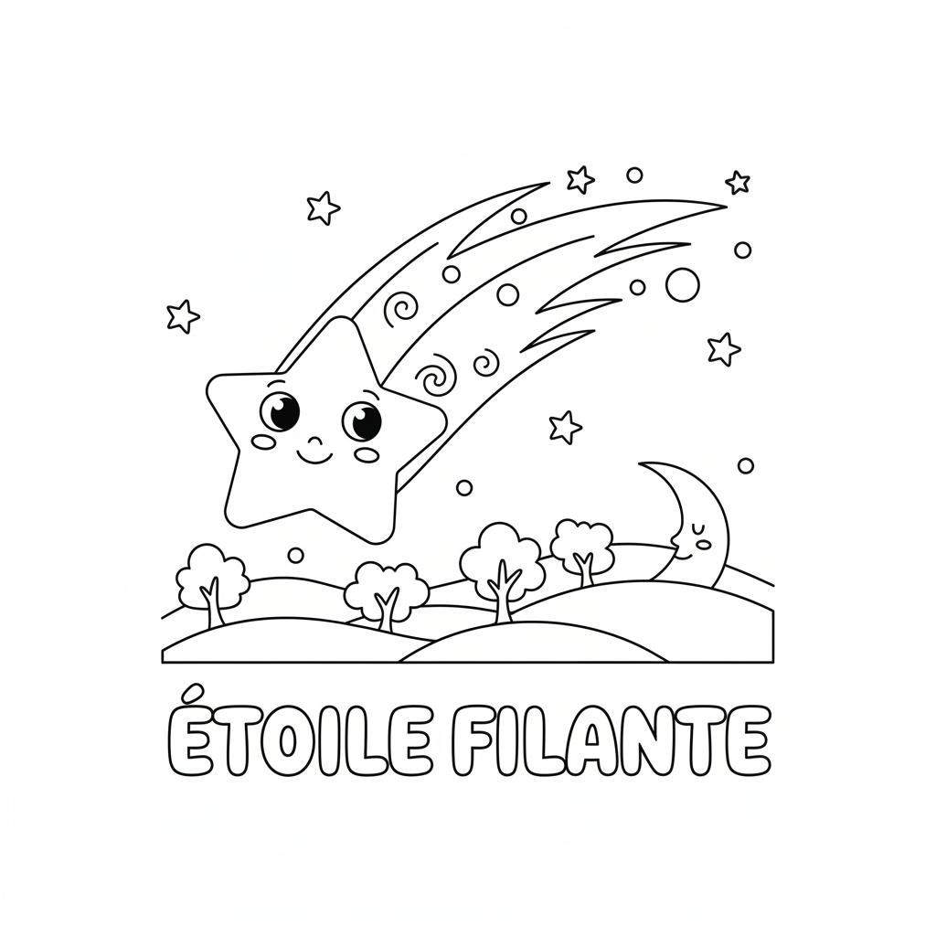 Coloriage etoile filante coloriage 3