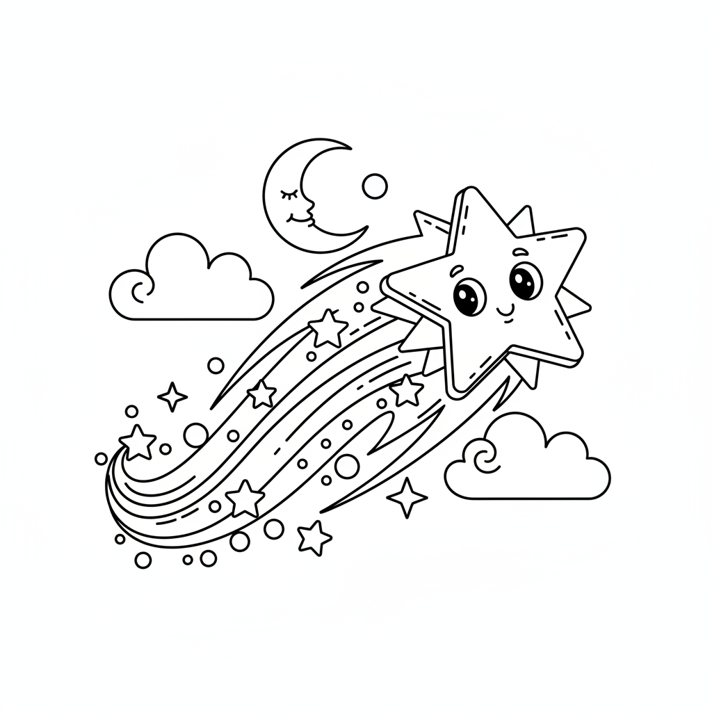 Coloriage etoile filante coloriage 5