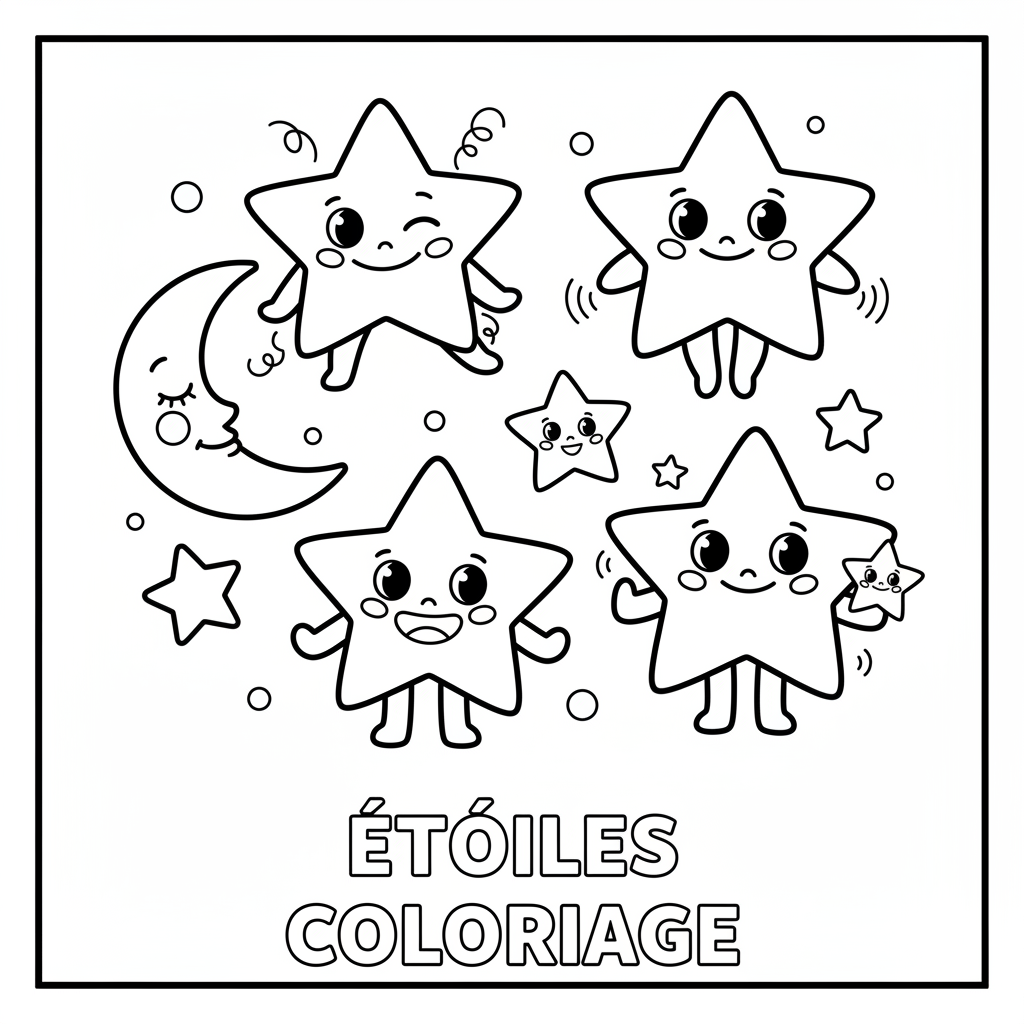 Coloriage Etoiles Coloriage Gratuit à Imprimer