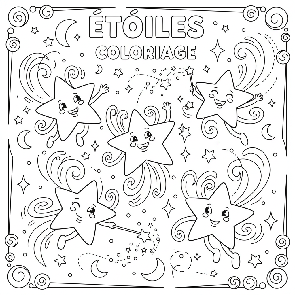 Coloriage etoiles coloriage 5
