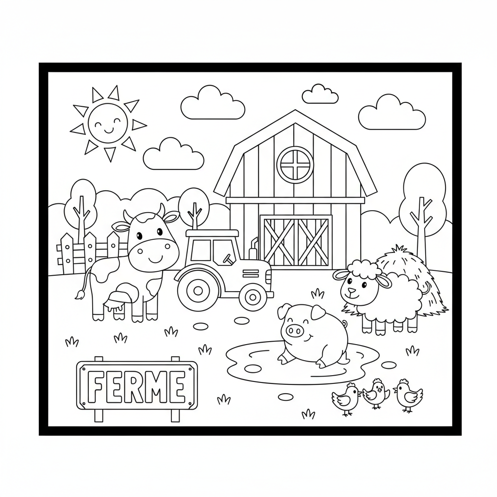 Coloriage ferme coloriage