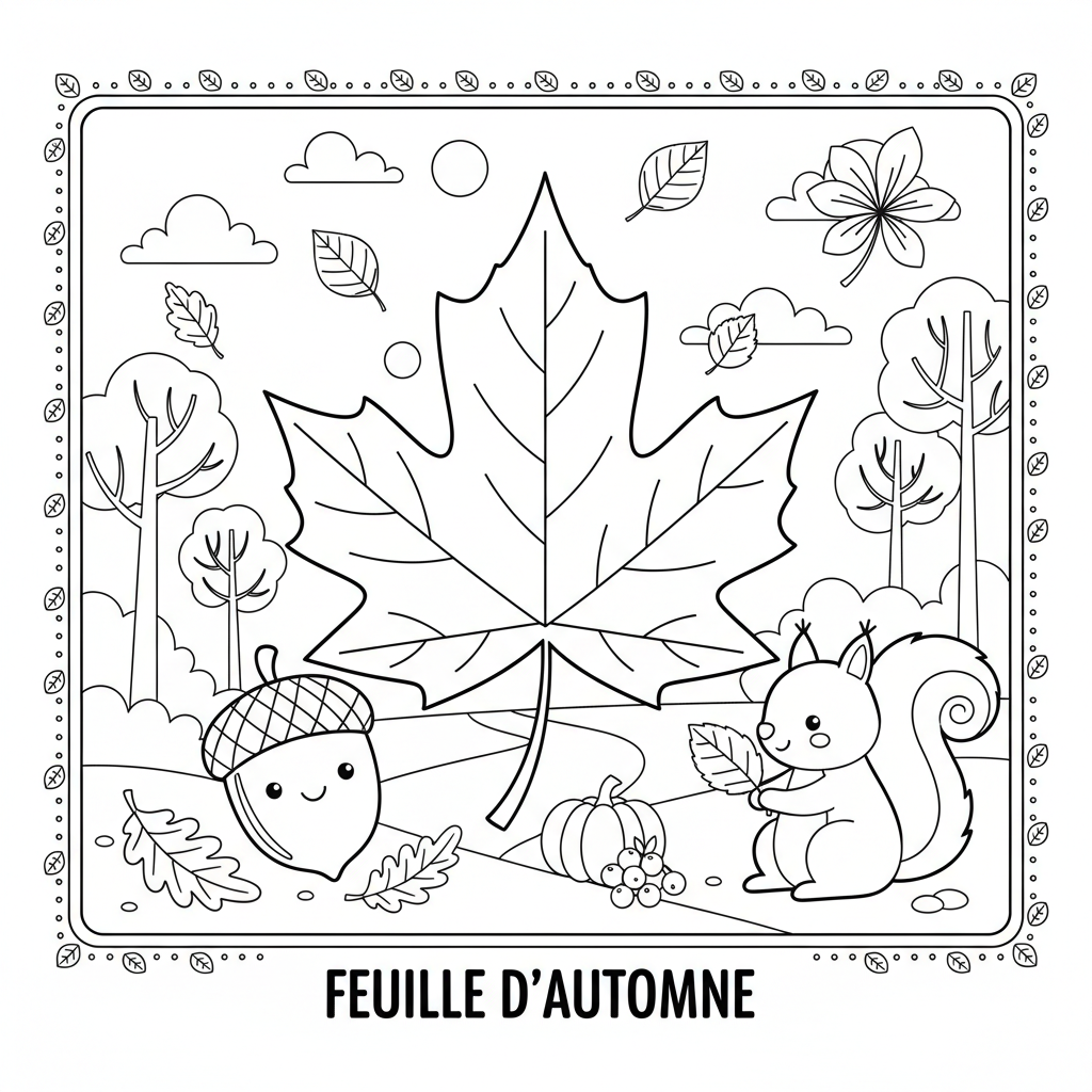 Coloriage feuille d automne coloriage 3