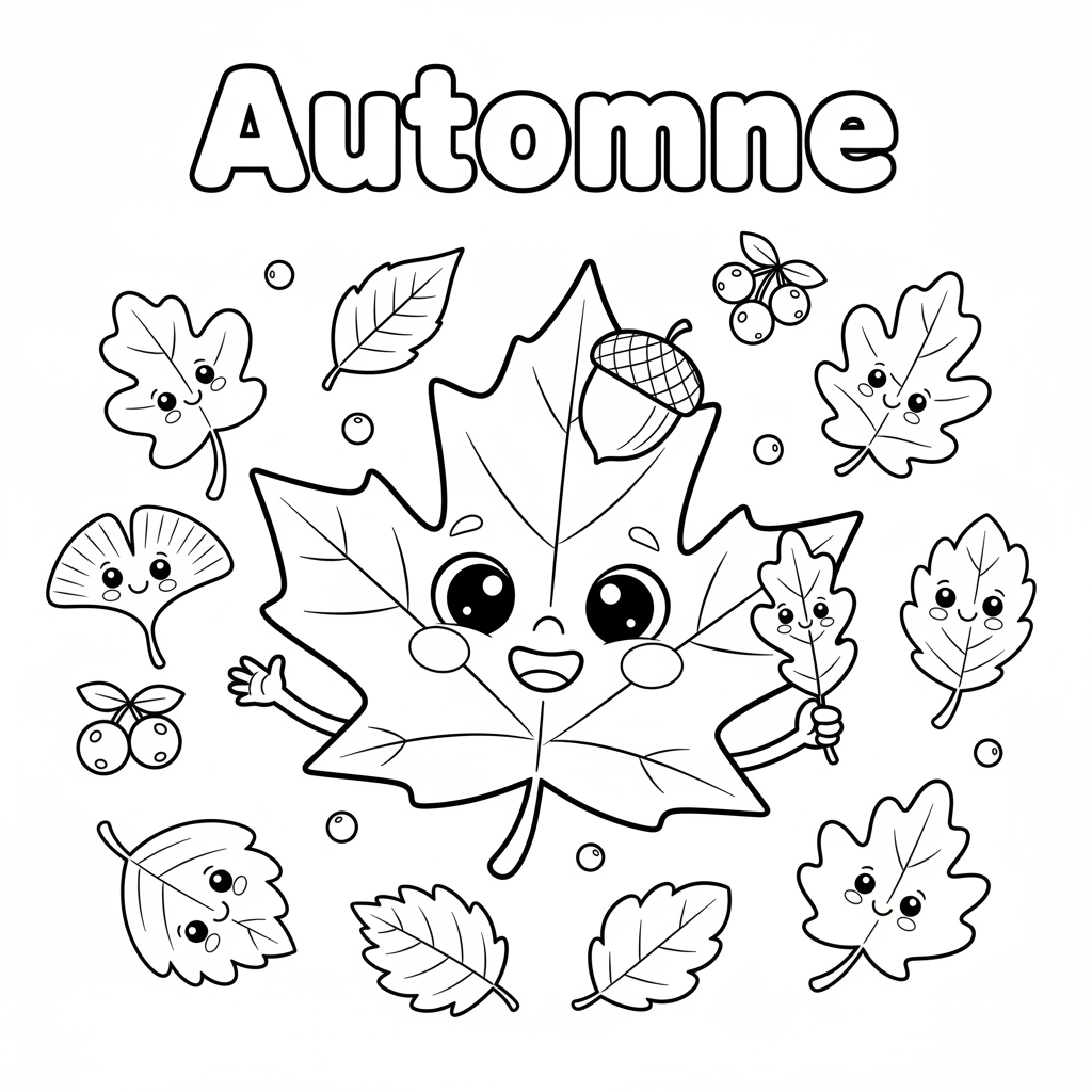 Coloriage feuille d automne coloriage 4