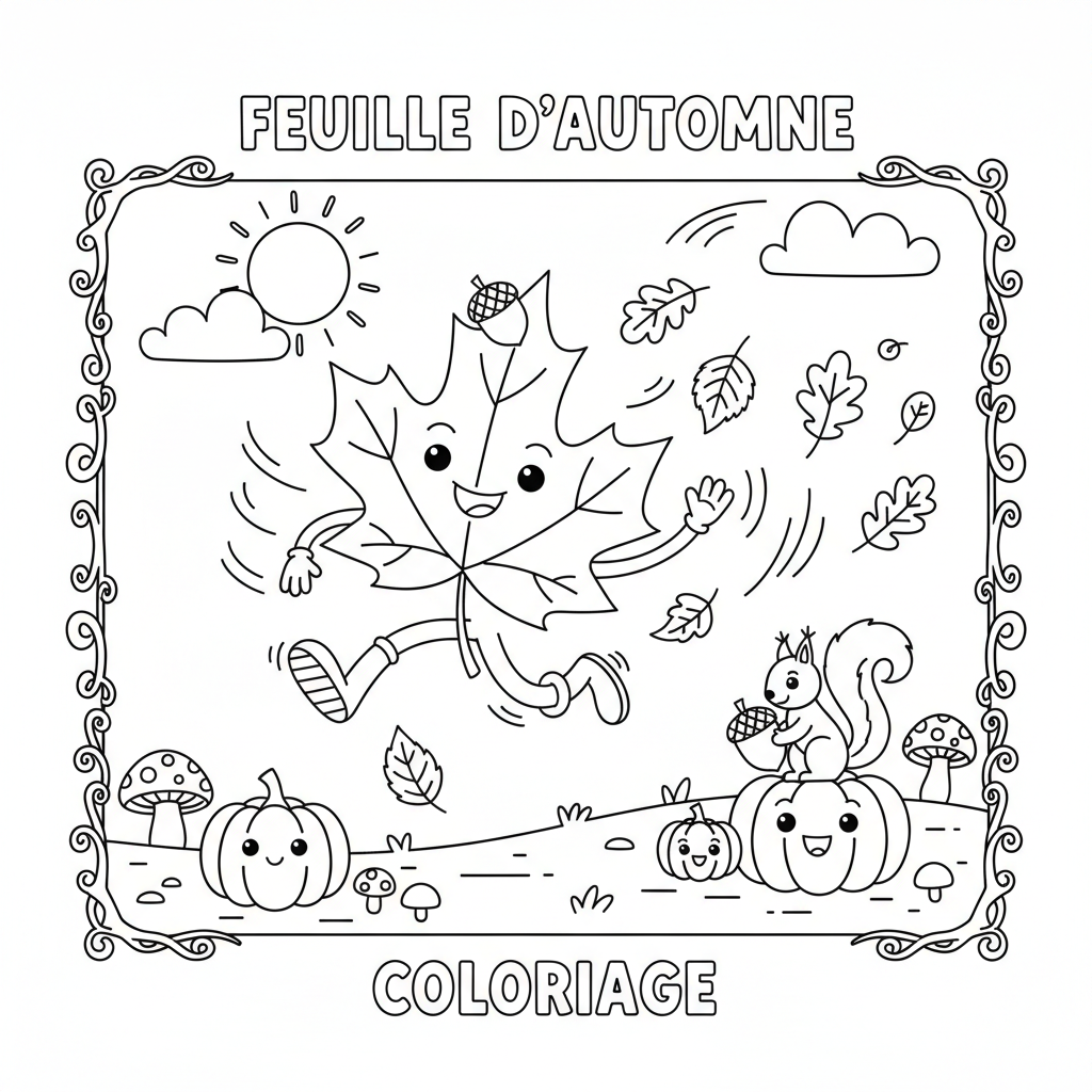 Coloriage feuille d automne coloriage 5