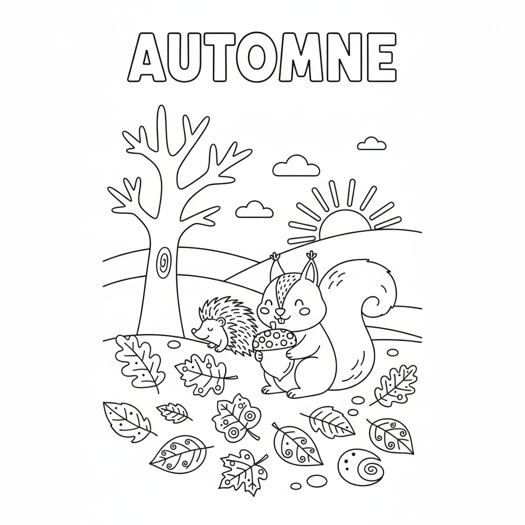 Coloriage feuilles automne coloriage 3