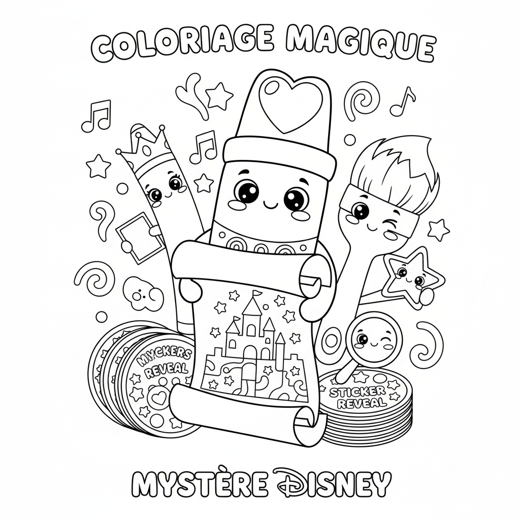 Coloriage feutre pour coloriage mystère disney 4