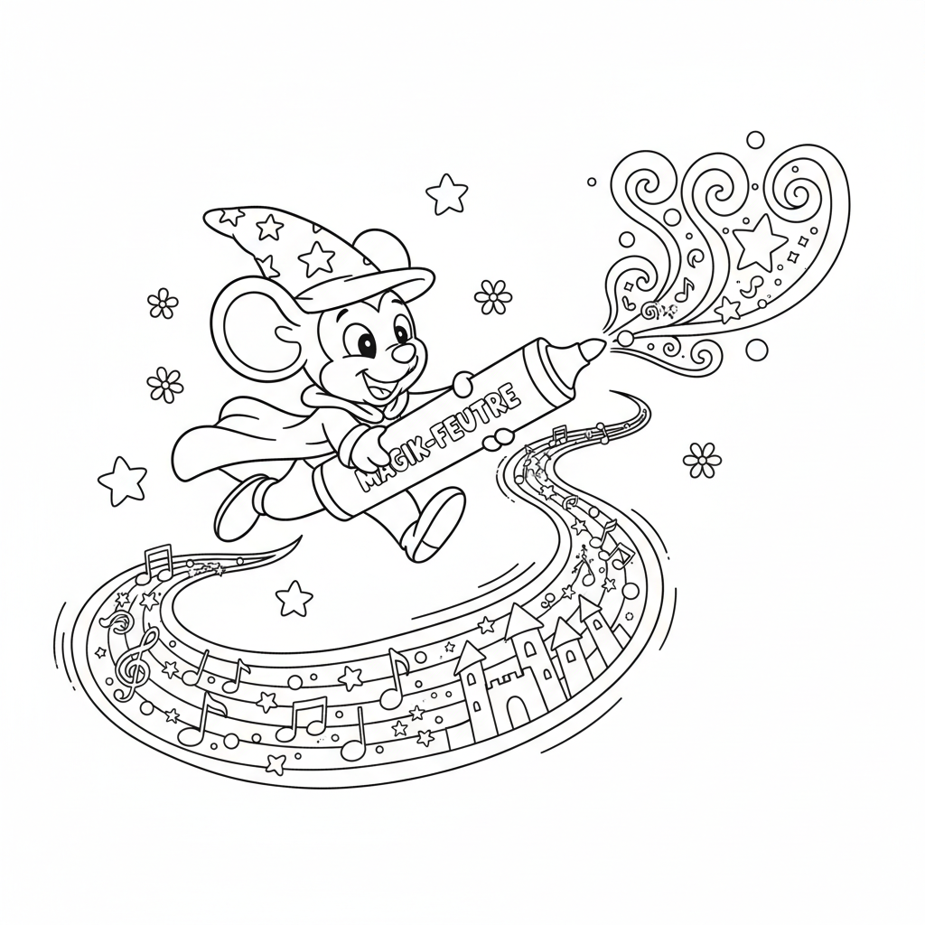 Coloriage feutre pour coloriage mystère disney 5