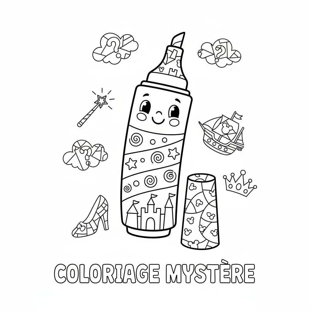 Coloriage feutre pour coloriage mystere disney 2