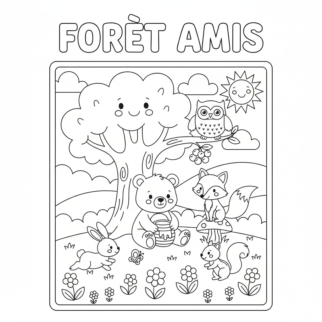 Coloriage Forêt Coloriage À Imprimer Animaux Gratuit