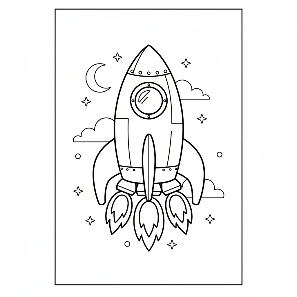 Coloriage fusée coloriage 2