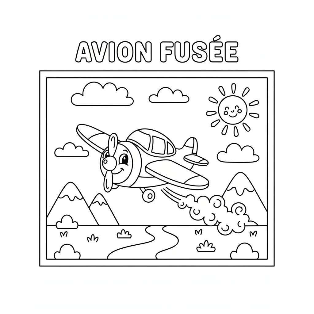 Coloriage fusée coloriage 3