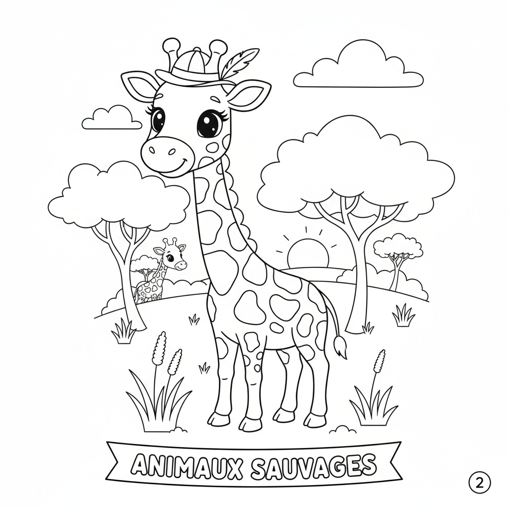 Coloriage girafe coloriage 2